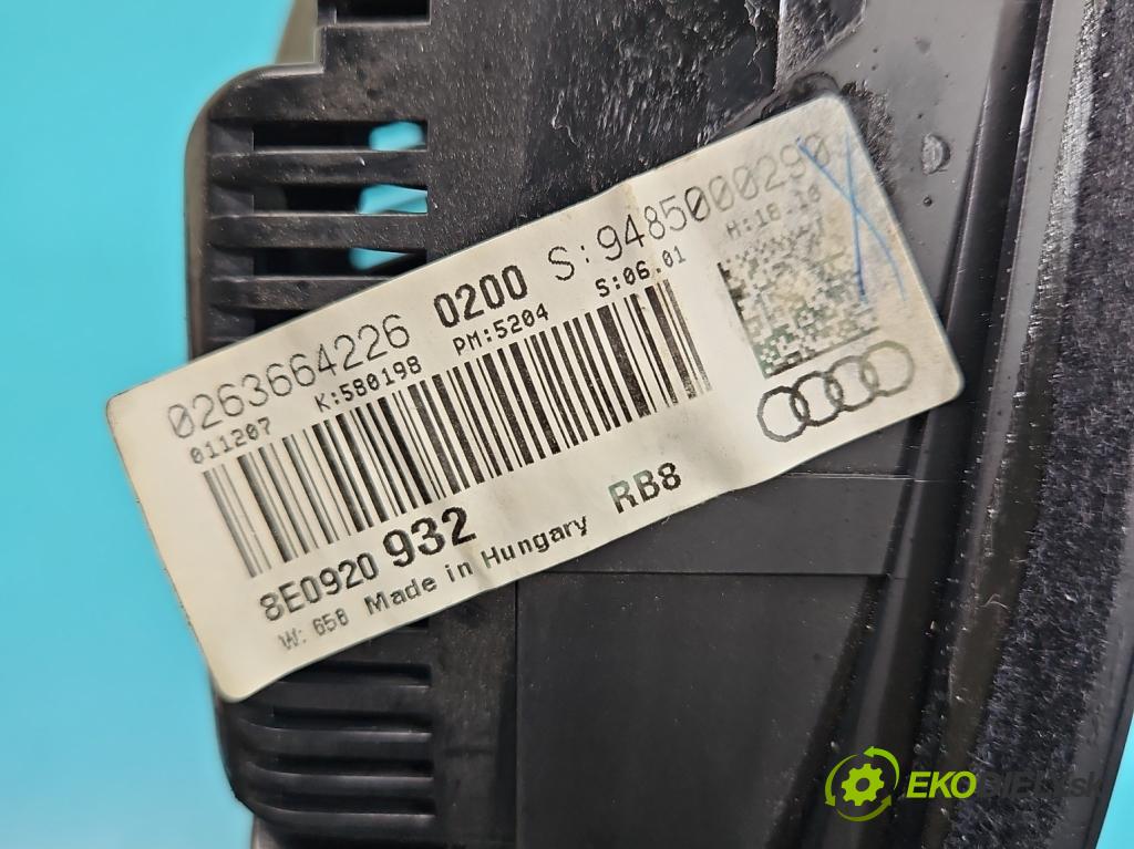 Audi A4 B7 2004-2008 2.0 tdi 170 HP manual 125 kW 1968 cm3 5- prístrojovka/ budíky 0263664226 (Prístrojová doska)