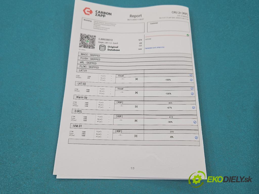 Citroen C5 II 2008-2017 2.0 hdi 136 HP manual 100 kW 1997 cm3 4- vstrek EJBR03801D (Vstrekovač paliva)