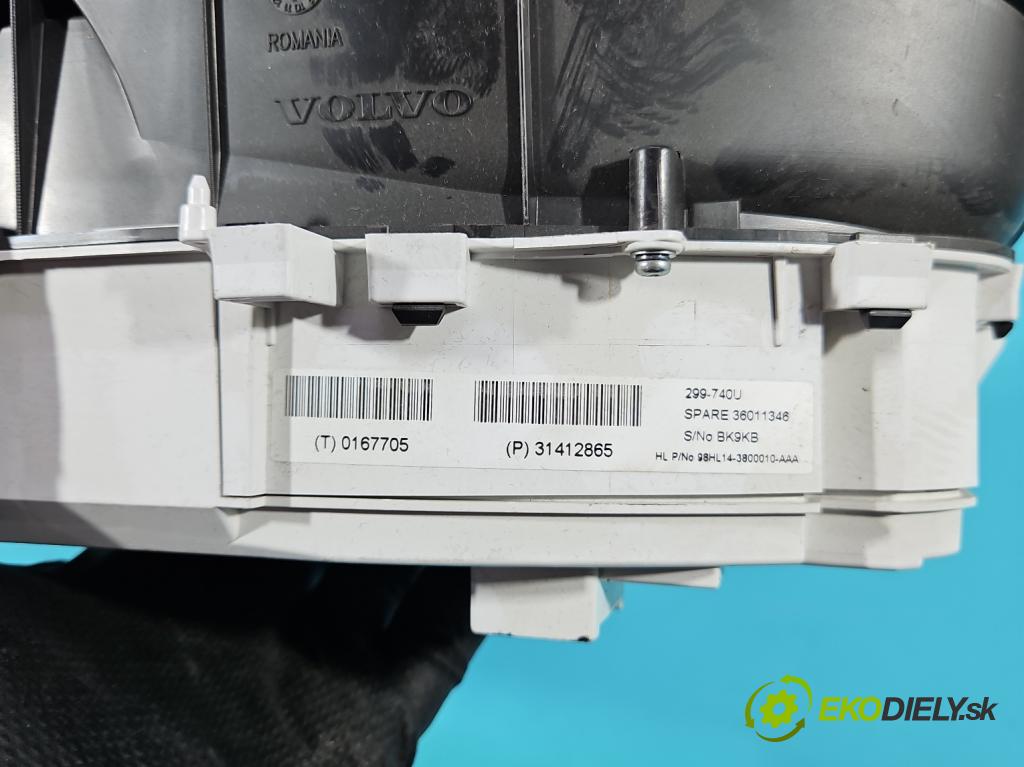 Volvo V60 I 2010-2018 2.0 D4 181KM manual 133 kW 1969 cm3 5- prístrojovka/ budíky 31412865 (Prístrojová doska)