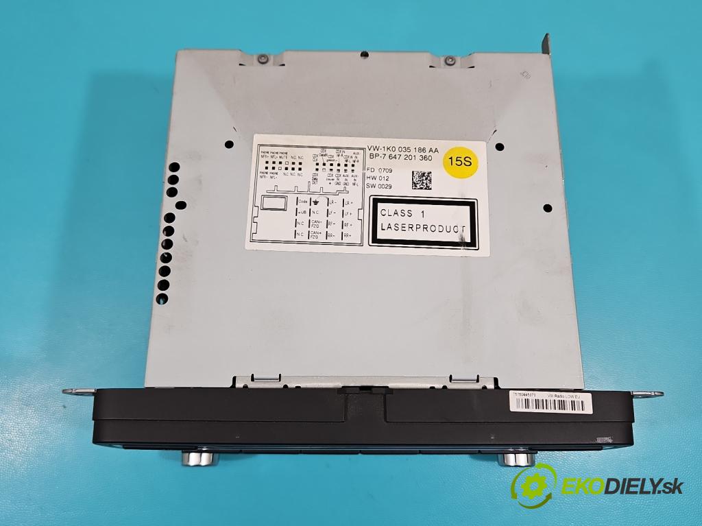 Vw Golf VI 2008-2013 1.4 TSI 122 HP manual 90 kW 1390 cm3 5- Radio originál 1K0035186AA