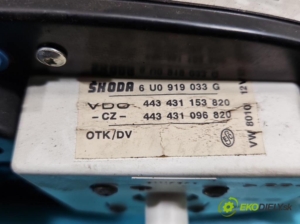 Skoda Felicia 1.3 mpi 68 hp manual 50 kW 1289 cm3 5- Přístrojová deska 6U0919033G (Přístrojové desky, displeje)