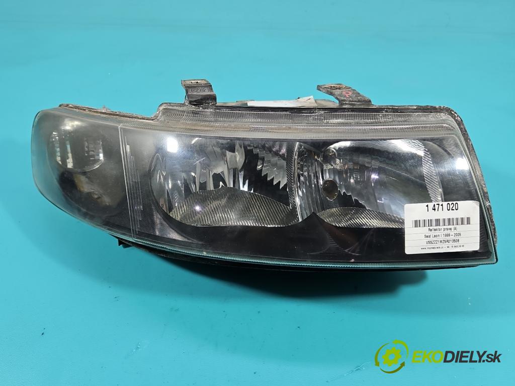 Seat Leon I 1999-2005 1.6 16V 105 HP manual 77 kW 1598 cm3 5- Reflektor: pravý  (Svetlo predné pravé)