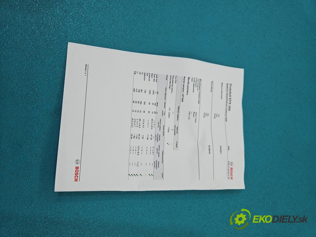 Renault Espace IV 2003-2014 2.0 dci 173KM automatic 127 kW 1995 cm3 5- vstrek 0445115022 (Vstrekovač paliva)