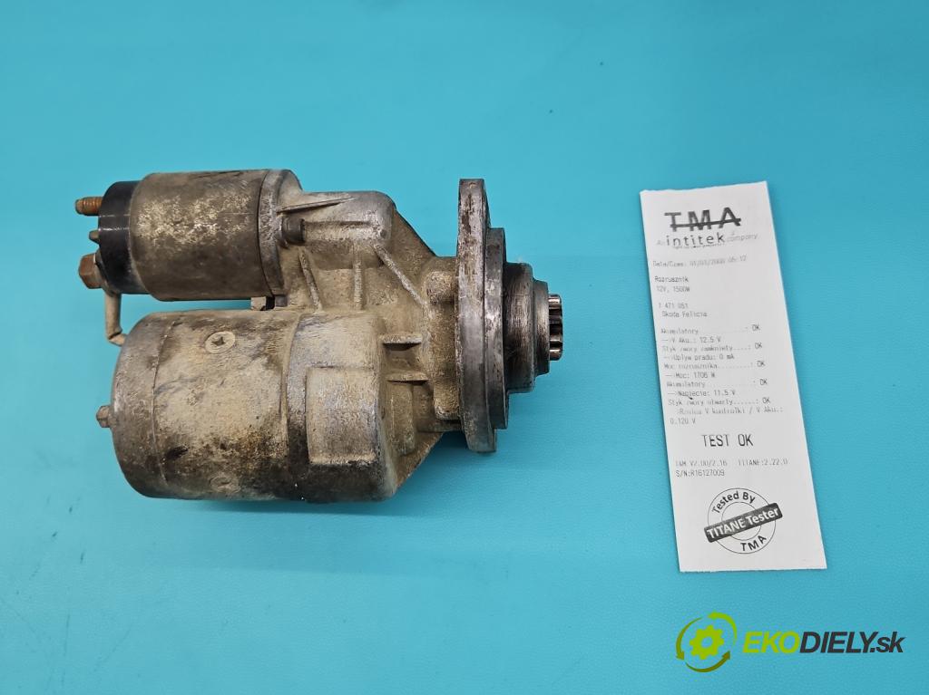 Skoda Felicia 1.3 mpi 68 HP manual 50 kW 1289 cm3 5- štartér  (Štartér)