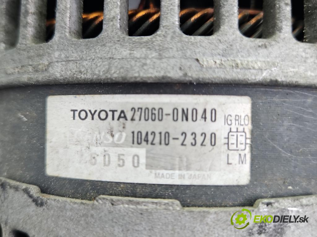 Toyota Yaris II 2005-2011 1.4 D4D 90 HP manual 66 kW 1364 cm3 5- Alternator 27060-0N040 (Alternátor)