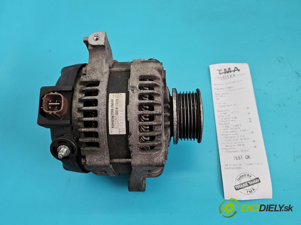 Toyota Yaris II 2005-2011 1.4 D4D 90 HP manual 66 kW 1364 cm3 5- Alternator 27060-0N040 (Alternátor)