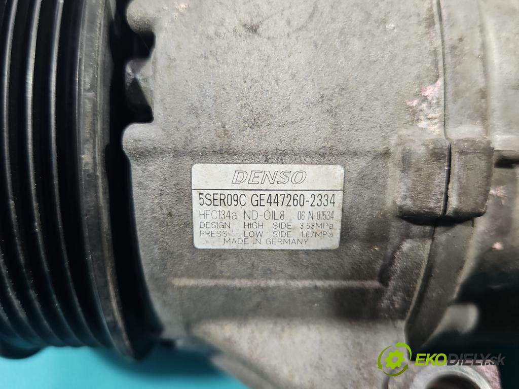 Toyota Yaris II 2005-2011 1.4 D4D 90 HP manual 66 kW 1364 cm3 5- Kompresor: klimatizácie GE447260-2334 (Kompresor klimatizácie)