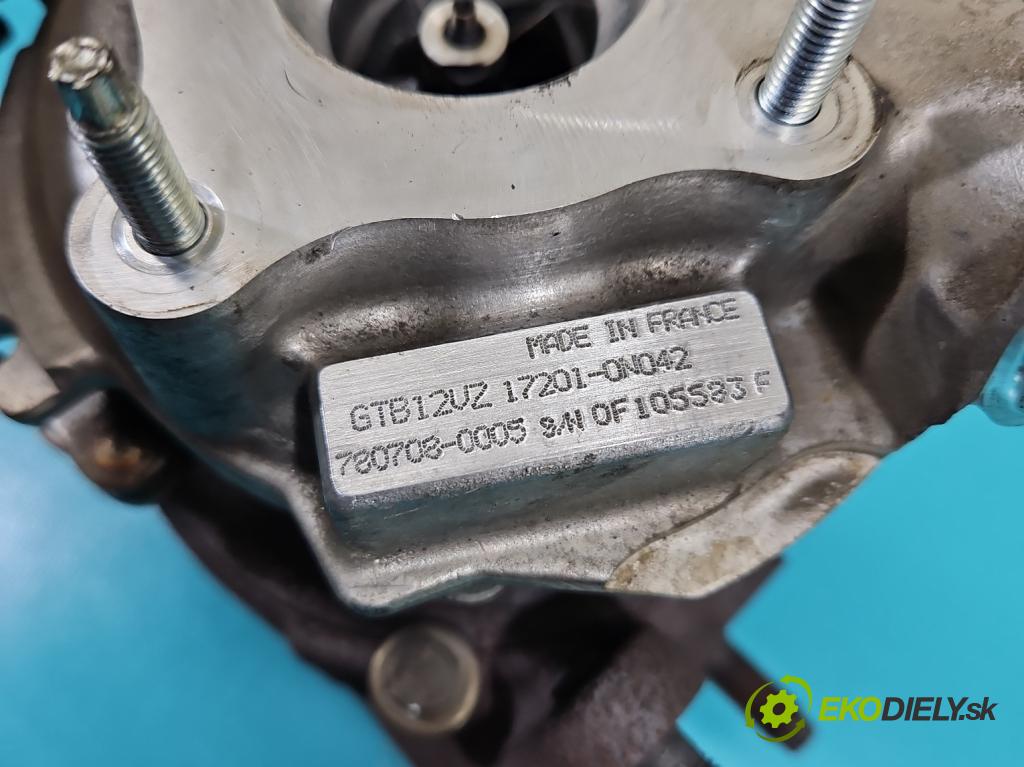 Toyota Yaris II 2005-2011 1.4 D4D 90 hp manual 66 kW 1364 cm3 5- Turbodmychadlo 780708-5 (Kompletní turbodmychadlo)