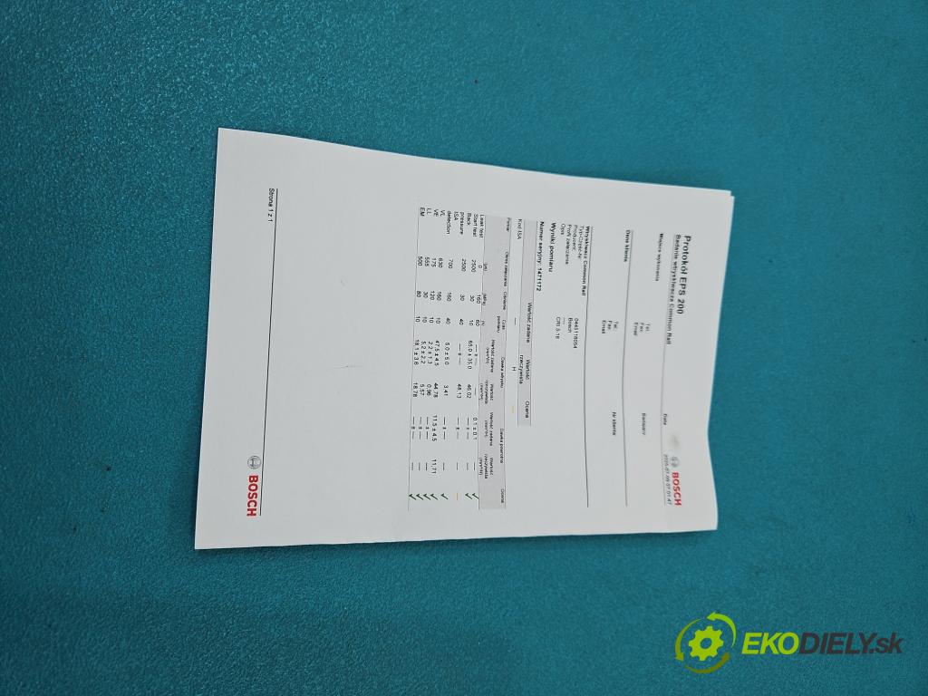 Toyota Yaris II 2005-2011 1.4 D4D 90 HP manual 66 kW 1364 cm3 5- vstrek 0445116054 (Vstrekovač paliva)