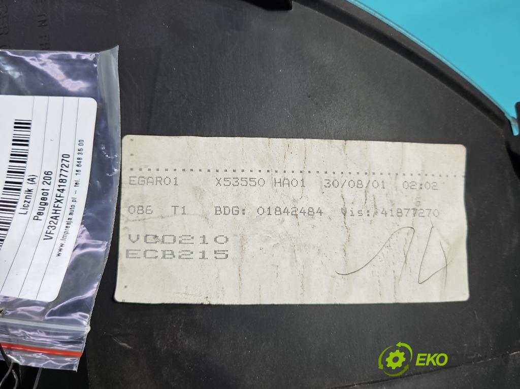 Peugeot 206 1.1 60 HP manual 44 kW 1124 cm3 5- prístrojovka/ budíky 9643401280 (Prístrojová doska)