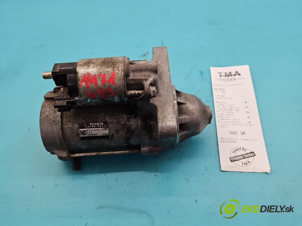 Toyota Yaris II 2005-2011 1.4 D4D 90 HP manual 66 kW 1364 cm3 5- štartér 28100-0N040 (Štartér)
