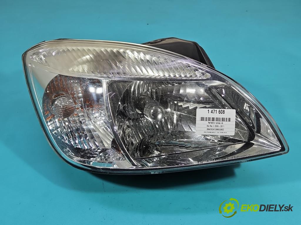 Kia Rio II 2005-2011 1.4 16V 75 HP manual 55 kW 1399 cm3 5- Reflektor: pravý  (Svetlo predné pravé)