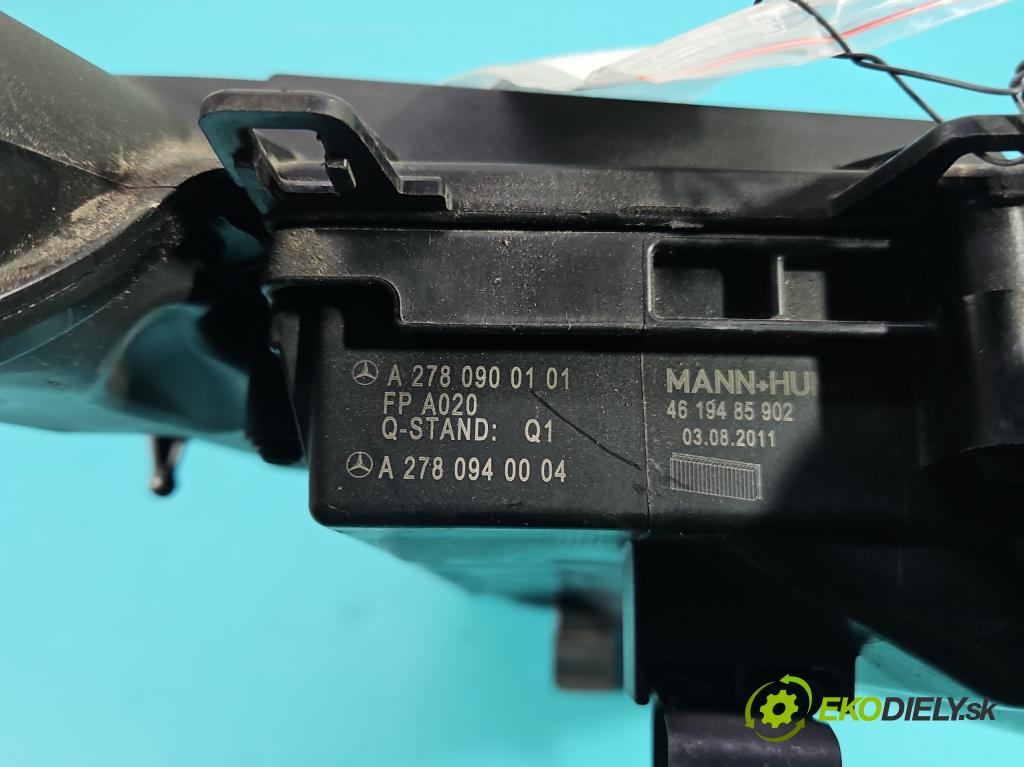 Mercedes CLS II C218 2010-2018 4.7 V8 (278922) 408KM automatic 300 kW 4663 cm3 4- obal filtra vzduchu A2780900101 (Obal vzduchového filtra)