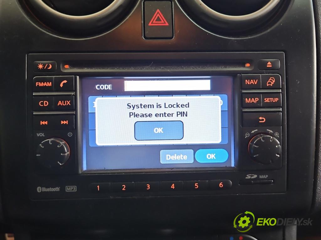 Nissan Qashqai I J10 2006-2013 2.0 dci 150 HP manual 110 kW 1995 cm3 5- Radio originál 7612890092