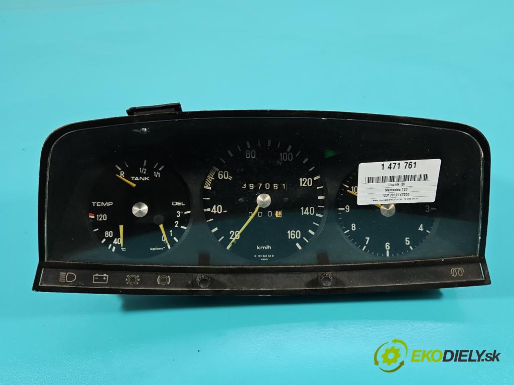 Mercedes 123 2.0d 60 HP manual 44 kW 1988 cm3 4- prístrojovka/ budíky  (Prístrojová doska)