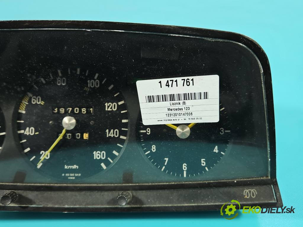 Mercedes 123 2.0d 60 HP manual 44 kW 1988 cm3 4- prístrojovka/ budíky  (Prístrojová doska)