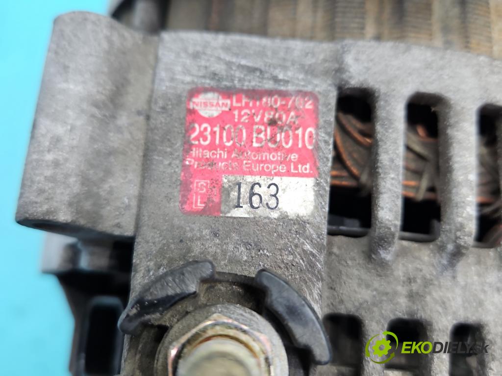 Nissan Almera N16 2000-2006 1.5 16V 90 HP manual 66 kW 1498 cm3 4- Alternator 23100BU010 (Alternátor)