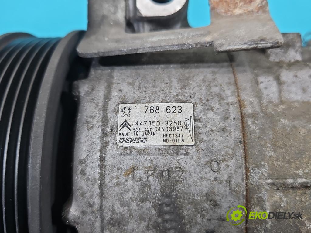 Citroen C4 II 2010-2017 1.6 16V 120 HP manual 88 kW 1598 cm3 5- Kompresor: klimatizácie 447150-3250 (Kompresor klimatizácie)