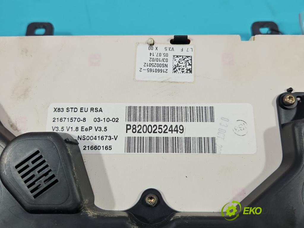 Renault Trafic II 2001-2014 1.9 dci 101 HP manual 74 kW 1870 cm3 5- prístrojovka/ budíky 21660165-2 (Prístrojová doska)