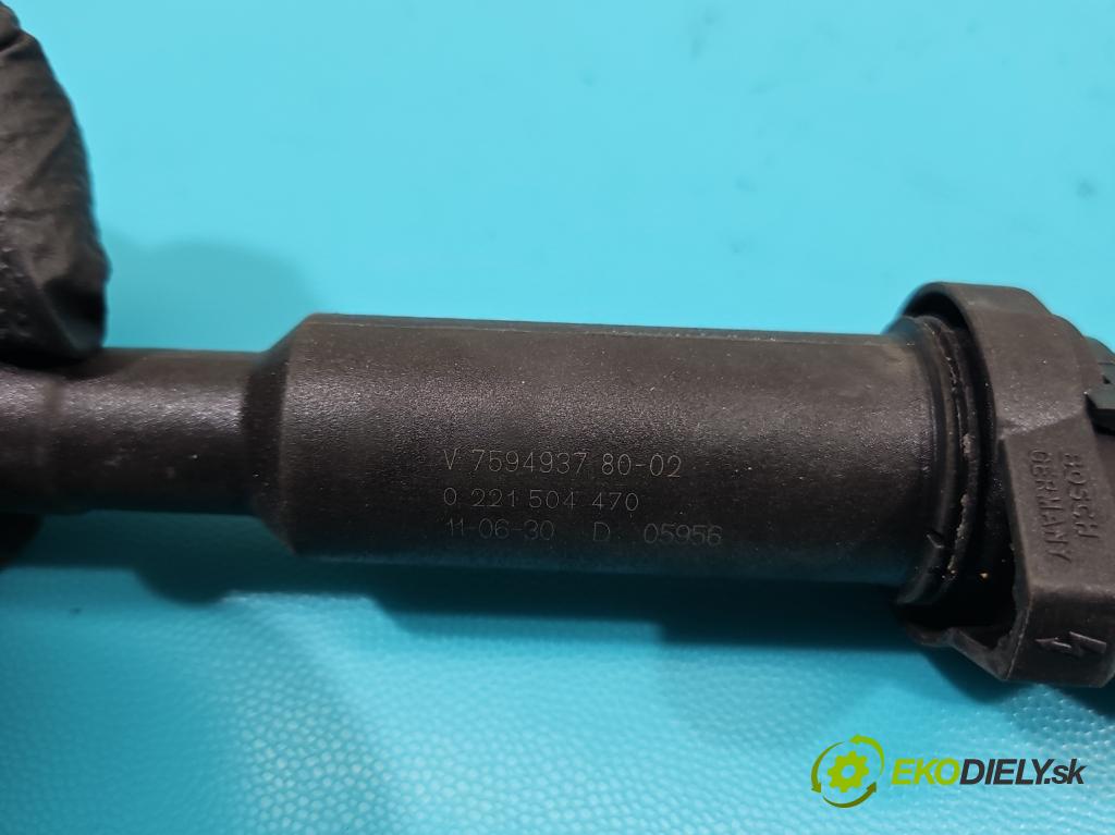 Citroen C4 II 2010-2017 1.6 16V 120 HP manual 88 kW 1598 cm3 5- cievka zapaľovacia 0221504470 (Zapaľovacia cievka)