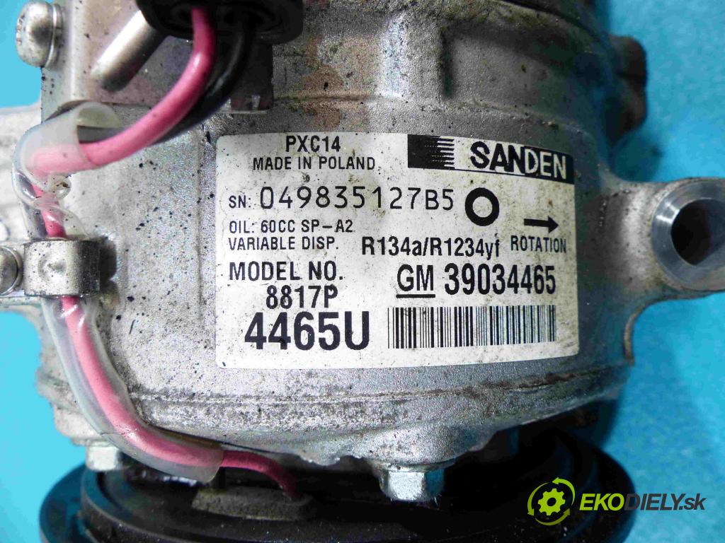 Opel Astra V  2015- 1.6 TB 200 hp manual 147 kW 1598 cm3 5- Kompresor: klíma 39034465 (Kompresory)