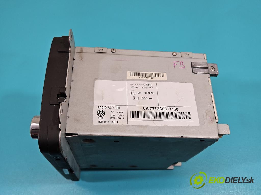 Vw Jetta V 2005-2010 1.9 tdi 105 HP manual 77 kW 1896 cm3 4- Radio originál 1K0035186T