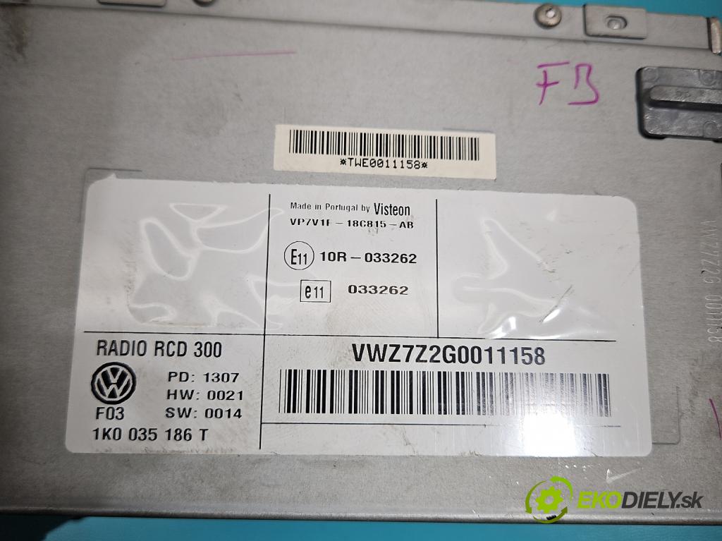 Vw Jetta V 2005-2010 1.9 tdi 105 HP manual 77 kW 1896 cm3 4- Radio originál 1K0035186T
