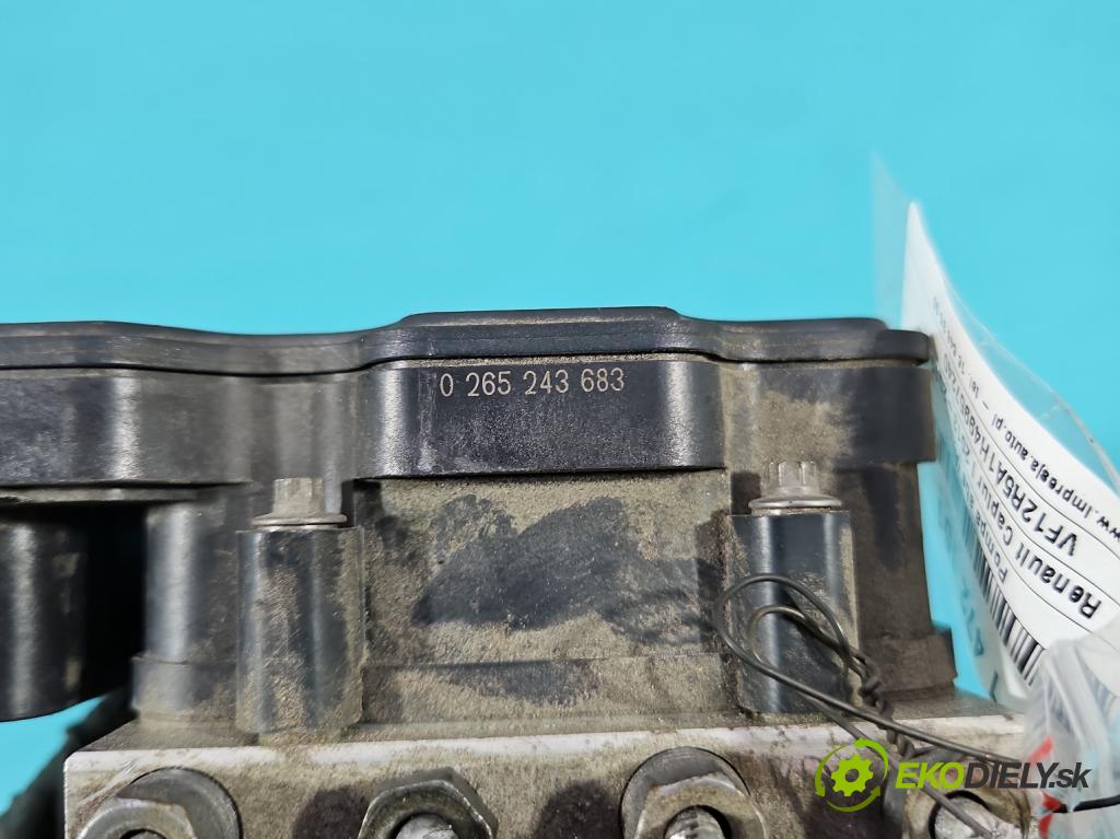 Renault Captur I 2013-2019 0.9 Tce 90 HP manual 66 kW 898 cm3 5- čerpadlo abs 0265243683 (Pumpa ABS)