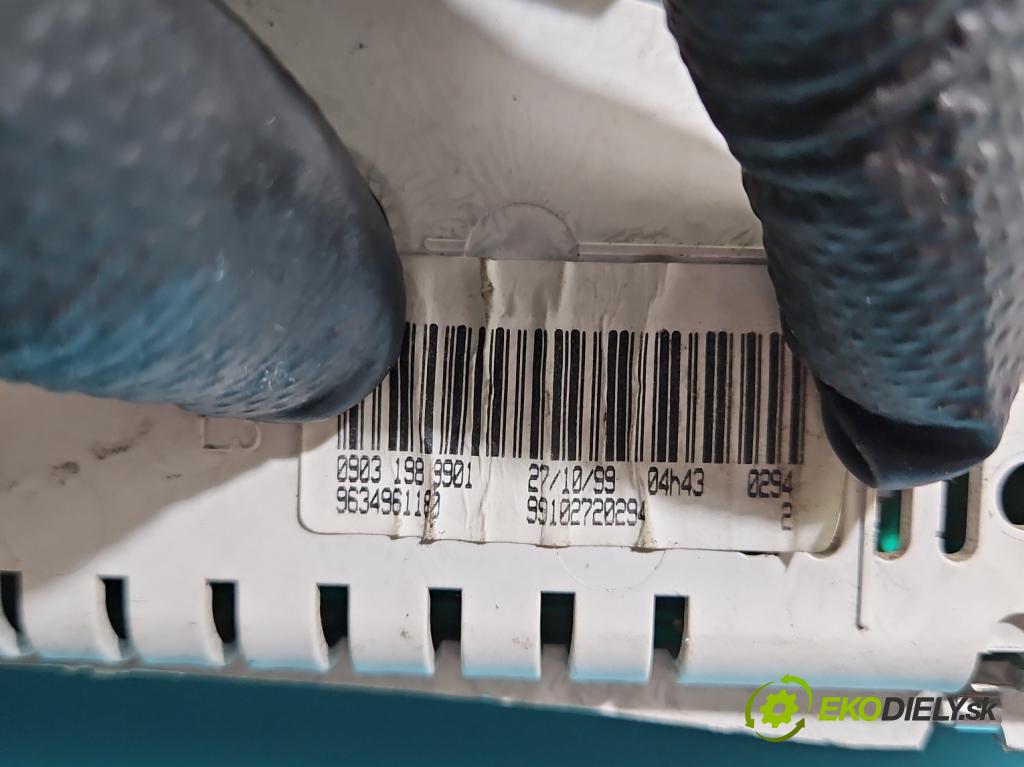 Peugeot 206 1.4 8V 75 HP manual 55 kW 1360 cm3 5- prístrojovka/ budíky 9634961180 (Prístrojová doska)