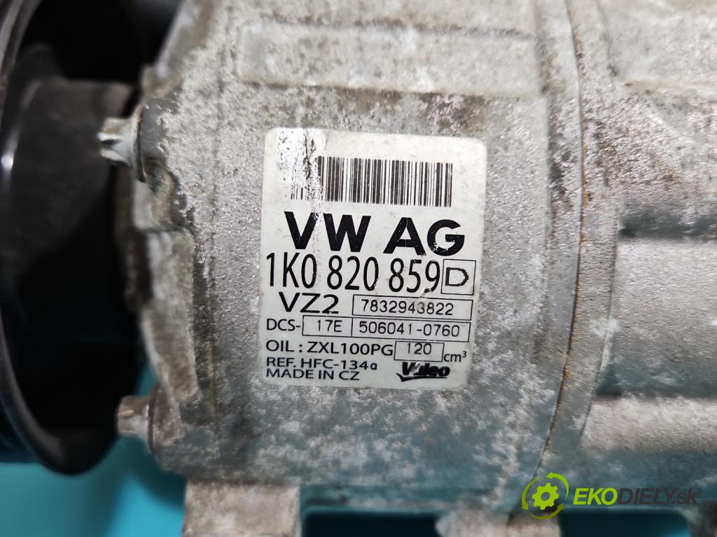 Seat Leon II 2005-2012 1.6 SR 102 hp manual 75 kW 1595 cm3 5- Kompresor: klíma 1K0820859D (Kompresor klimatizace)