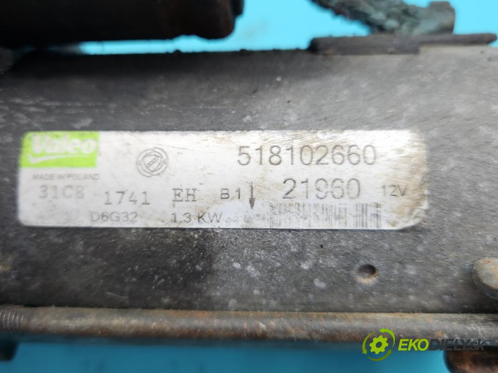 Fiat Punto Grande 1,3.0 jtd 75 HP manual 55 kW 1248 cm3 3- štartér D6G32 (Štartér)