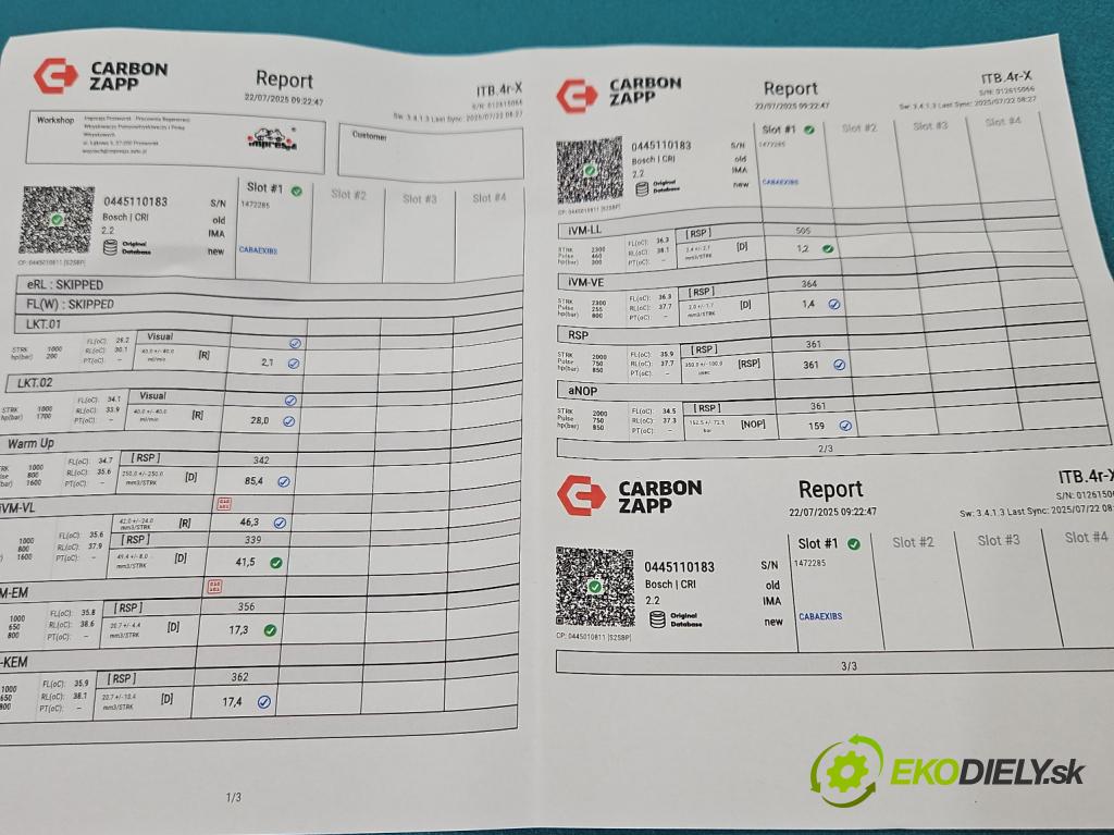 Fiat Punto Grande 1,3.0 jtd 75 HP manual 55 kW 1248 cm3 3- vstrek 0445110183 (Vstrekovač paliva)