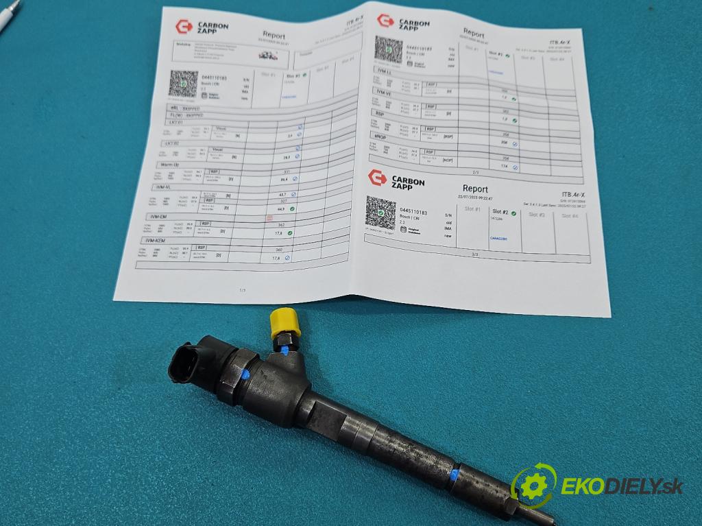 Fiat Punto Grande 1,3.0 jtd 75 HP manual 55 kW 1248 cm3 3- vstrek 0445110183 (Vstrekovač paliva)