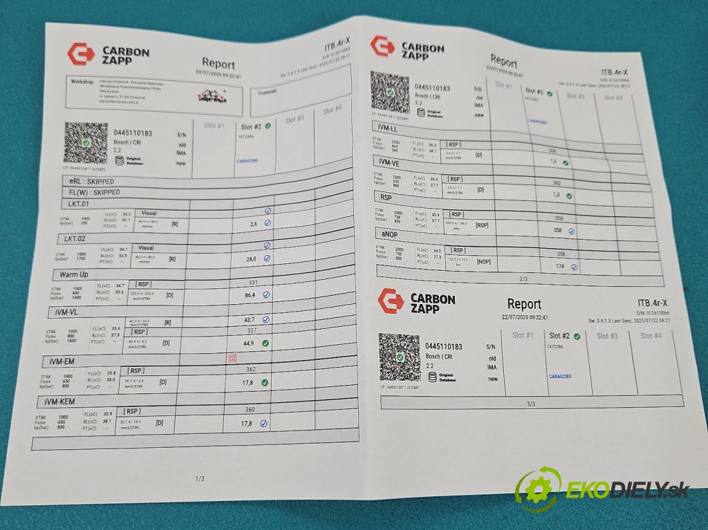 Fiat Punto Grande 1,3.0 jtd 75 HP manual 55 kW 1248 cm3 3- vstrek 0445110183 (Vstrekovač paliva)