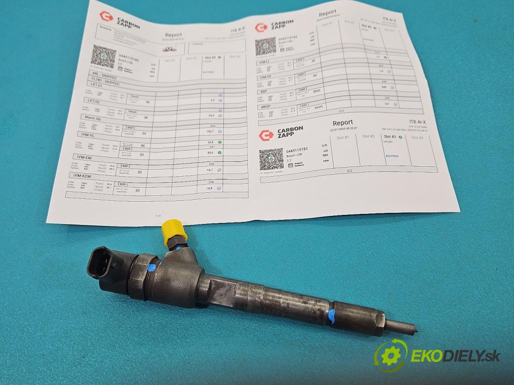 Fiat Punto Grande 1,3.0 jtd 75 HP manual 55 kW 1248 cm3 3- vstrek 0445110183 (Vstrekovač paliva)