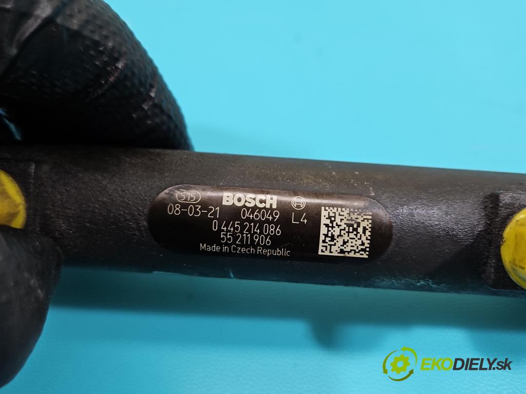 Fiat Punto Grande 1,3.0 jtd 75 HP manual 55 kW 1248 cm3 3- lišta vstrekovacia 0445214086 (Vstrekovacia lišta)