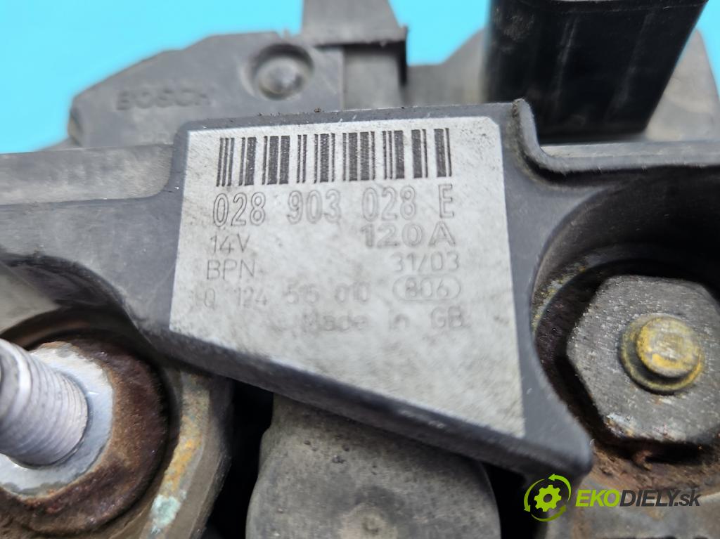 Seat Alhambra I 1996-2010 1.9 tdi 116 hp manual 85 kW 1896 cm3 5- Alternator 028903028E (Alternátory)