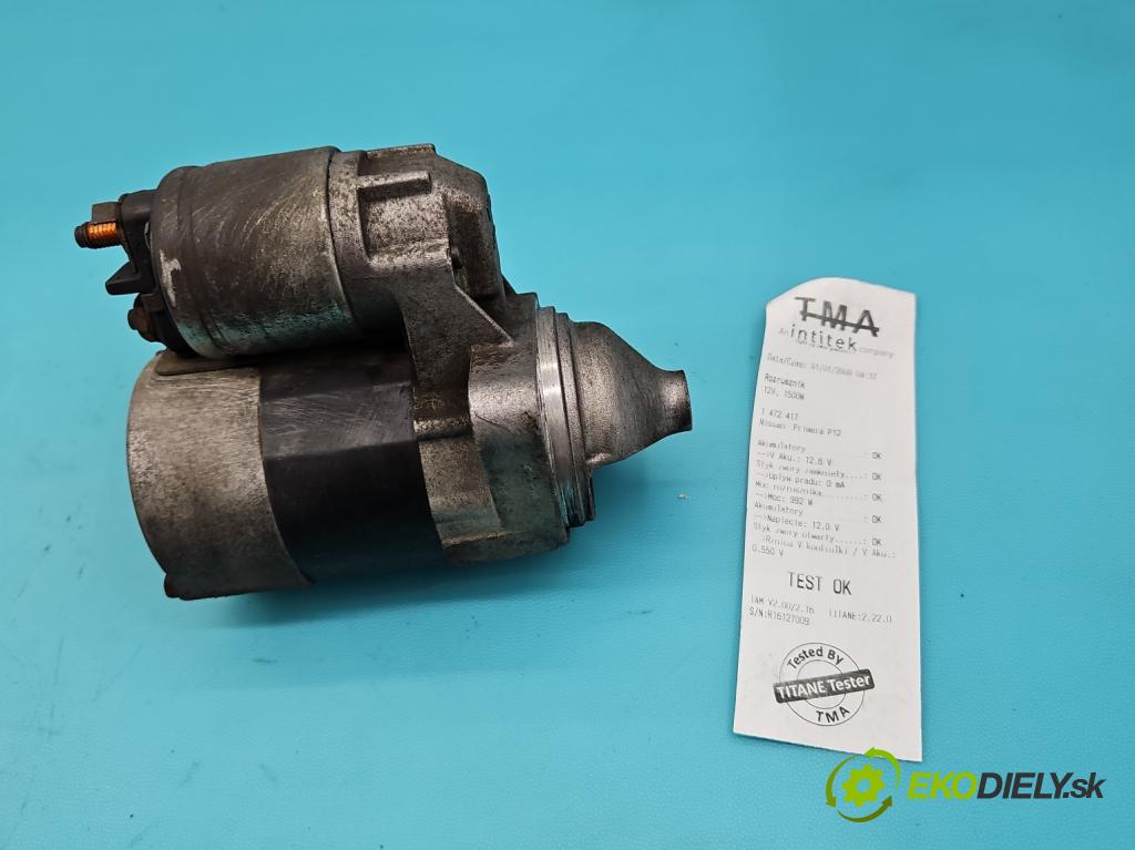 Nissan Primera P12 2001-2007 1.8 16V 116 HP manual 85 kW 1769 cm3 5- štartér D7E41 (Štartér)