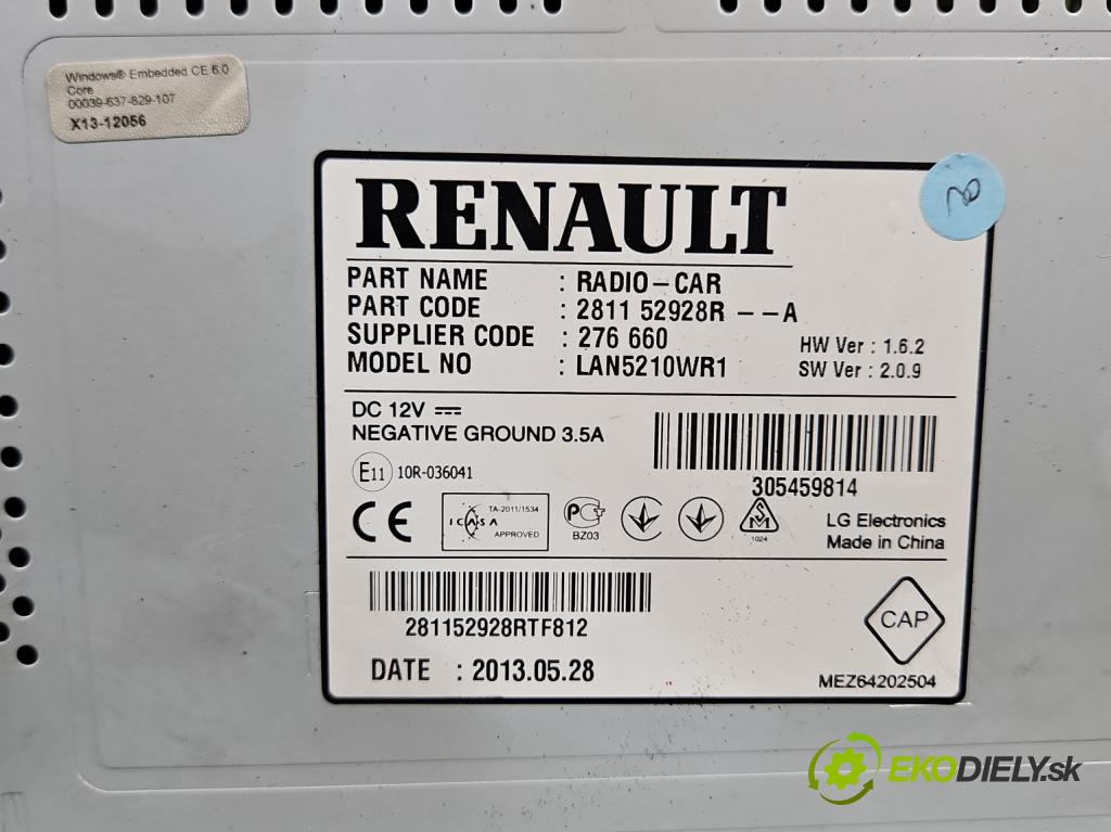 Renault Clio IV 2012-2020 0.9 Tce 90 HP manual 66 kW 898 cm3 5- Radio originál 281152928R