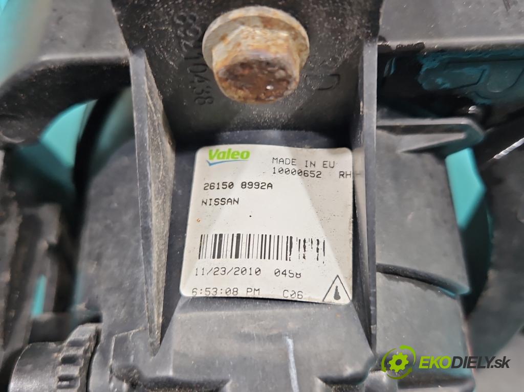 Nissan Qashqai I J10 2006-2013 2.0 dci 150 hp manual 110 kW 1995 cm3 5- Halogen pravý 26150-8992A (Ostatné)