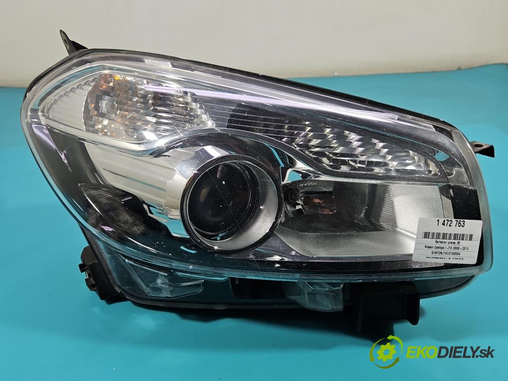 Nissan Qashqai I J10 2006-2013 2.0 dci 150 HP manual 110 kW 1995 cm3 5- Reflektor: pravý 26010BR00A (Svetlo predné pravé)