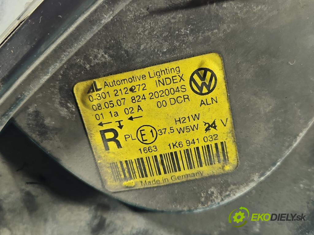 Vw Jetta V 2005-2010 1.9 tdi 105 HP manual 77 kW 1896 cm3 4- Reflektor: pravý 1K6941032 (Svetlo predné pravé)