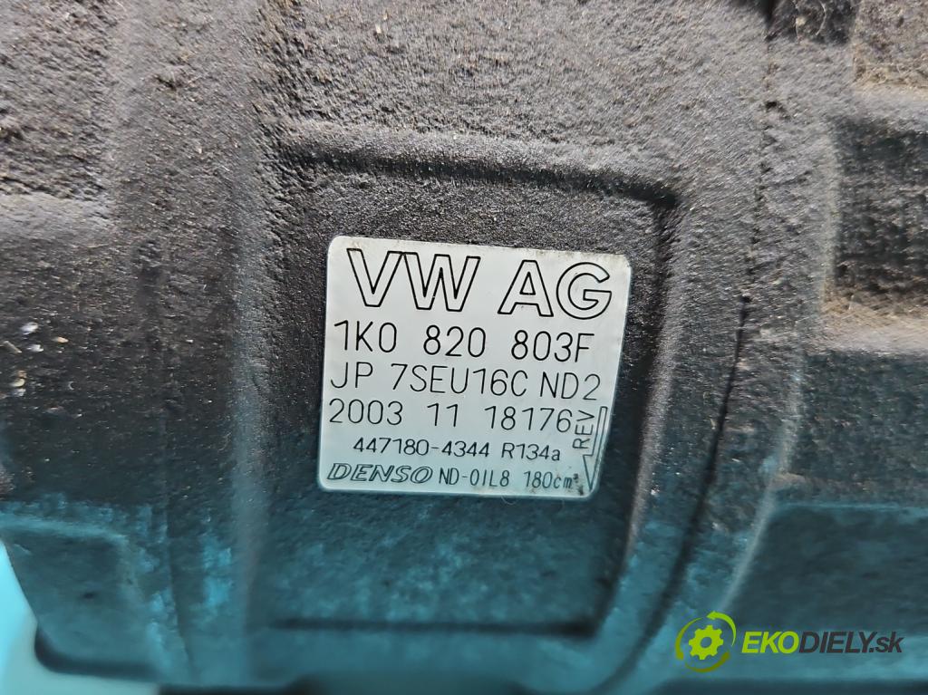 Vw Golf V 2003-2009 1.4 FSI 90 HP manual 66 kW 1390 cm3 5- Kompresor: klimatizácie 1K0820803F (Kompresor klimatizácie)
