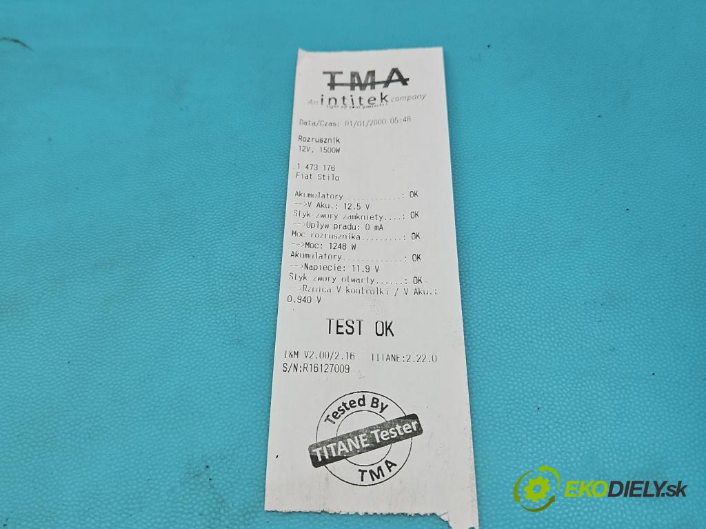 Fiat Stilo 1,8.0 16V 133 HP manual 98 kW 1747 cm3 5- štartér 0001107411 (Štartér)