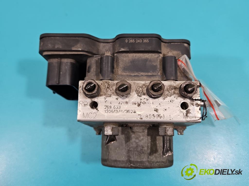 Renault Clio IV 2012-2020 0.9 Tce 90 HP manual 66 kW 898 cm3 5- čerpadlo abs 476608644R-A (Pumpa ABS)