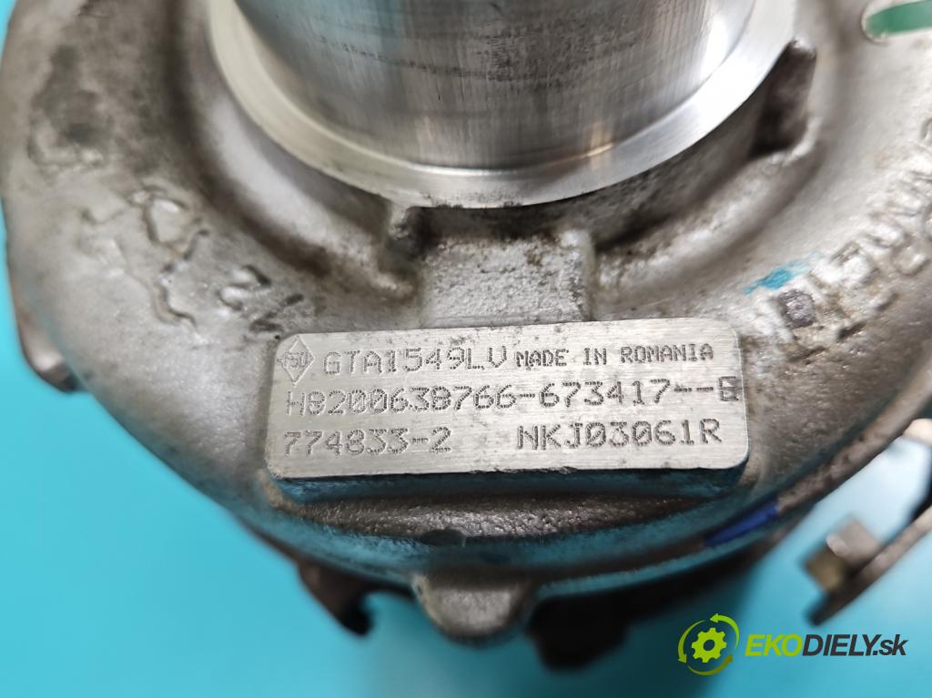 Nissan Qashqai I J10 2006-2013 2.0 dci 150 hp manual 110 kW 1995 cm3 5- Turbodmychadlo 774833-2 (Turbodúchadla (kompletní))