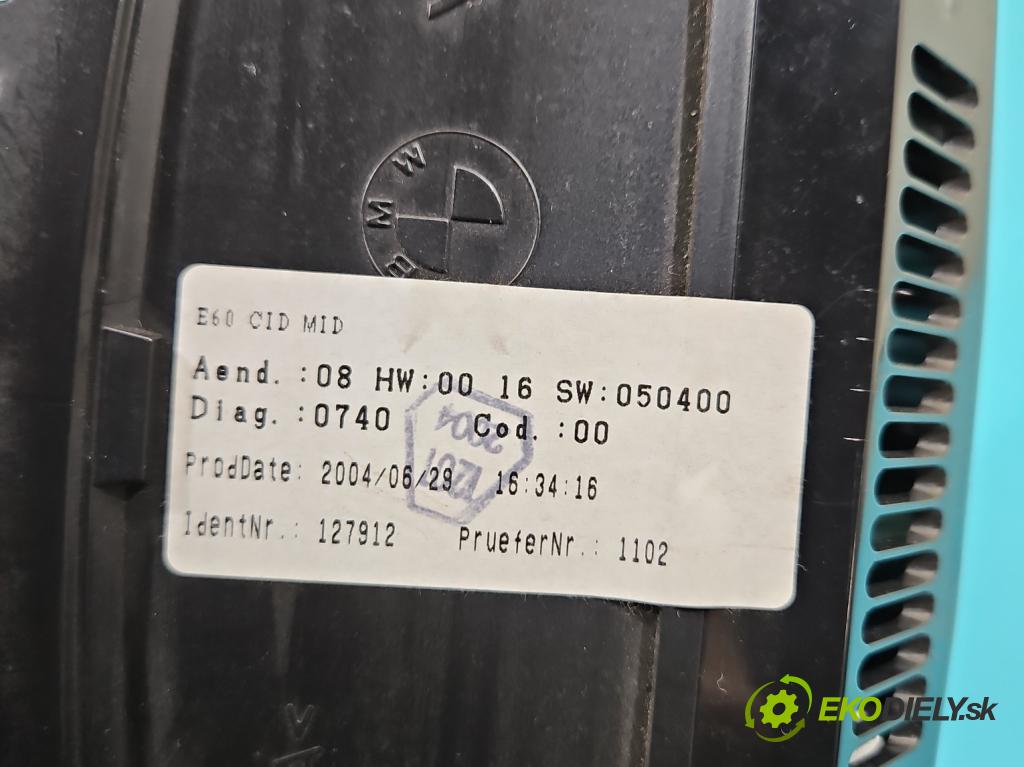 Bmw 5 E60 2003-2010 3.0d 231 HP automatic 170 kW 2979 cm3 4- Zobrazit: 6945661 (Prístrojová doska)