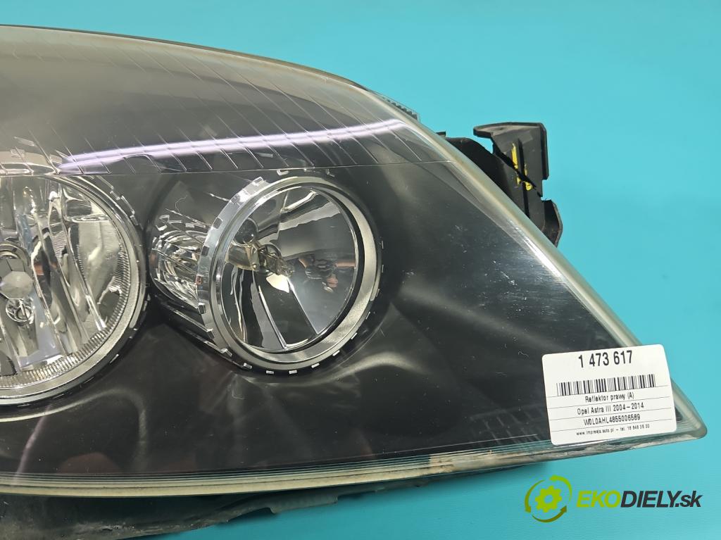 Opel Astra III 2004-2014 1.7 cdti 101 HP manual 74 kW 1686 cm3 5- Reflektor: pravý  (Svetlo predné pravé)