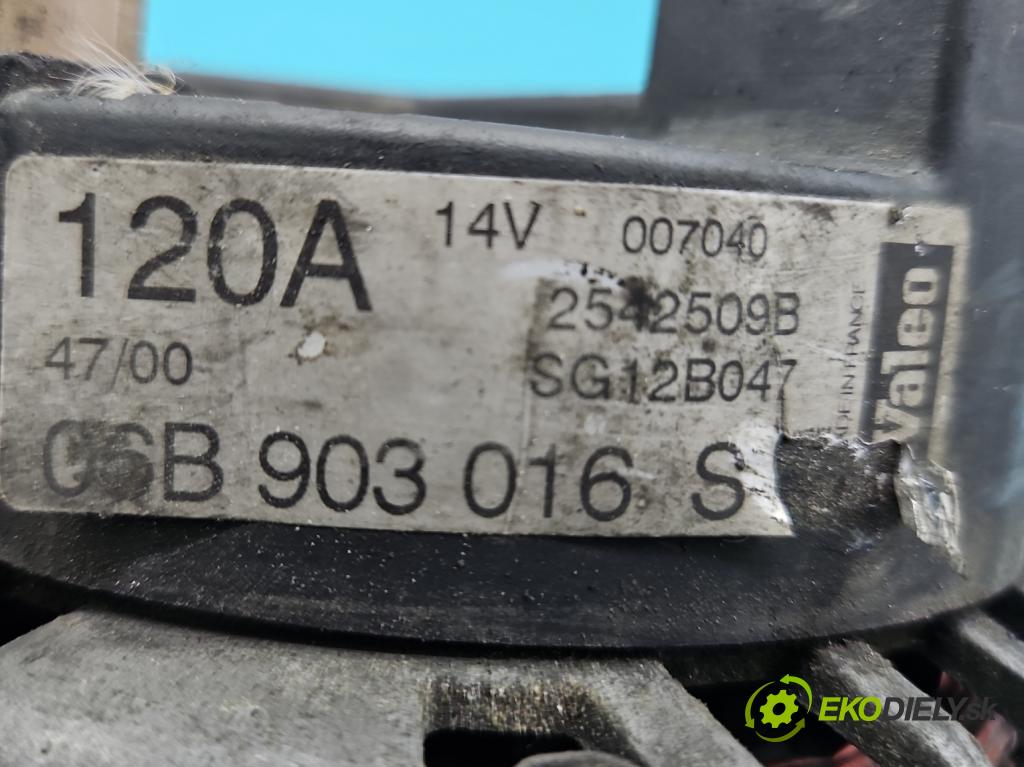 Audi A4 B6 2000-2004 2.0 20V 131 HP manual 96 kW 1984 cm3 4- Alternator 06B903016S (Alternátor)