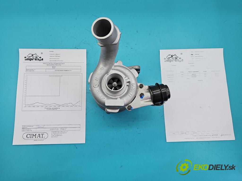 Nissan Primera P12 2001-2007 1.9 dci 120 hp manual 88 kW 1870 cm3 5- Turbodmychadlo repasováno 708639-6